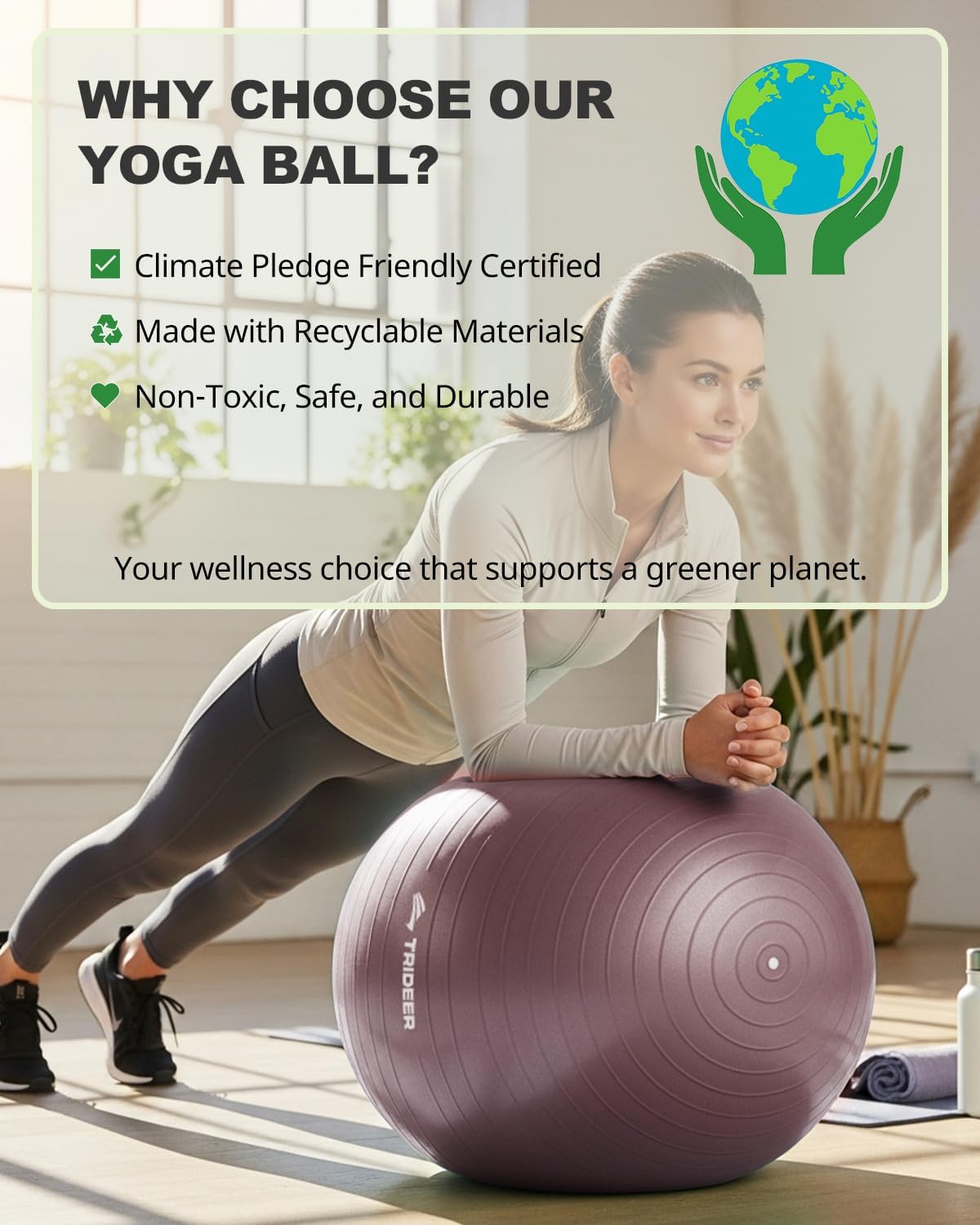 Trideer Exercise Ball - Stability Ball for Yoga, Pilates & Core Training | Office Seating & Balance Chair