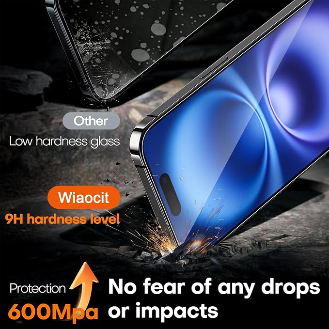 Wiaocit 3 Pack Tempered Glass Privacy Screen Protector