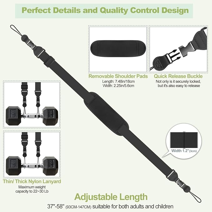 Universal Shoulder Strap, Removable Neoprene Padded Camera Strap, Adjustable
