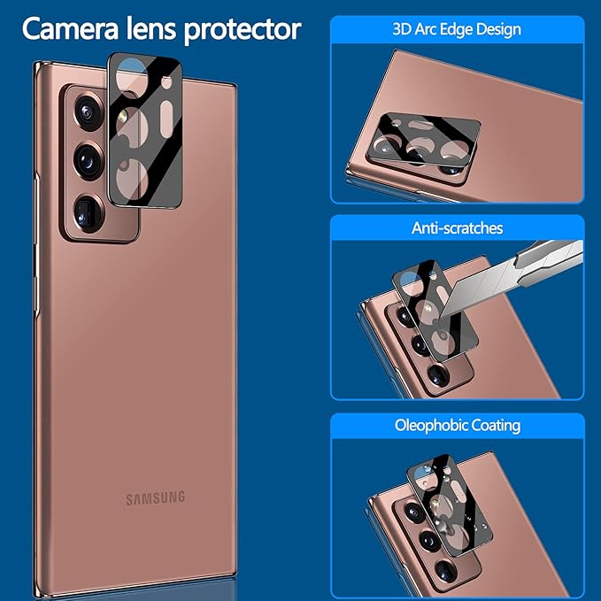 LYWHL Anti-Spy Black Full Adhesive Flexible Film + Camera Lens Glass Protector