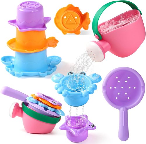 Fajiabao Baby Bath Toys - Mold-Free Fun for Kids Aged 1-3 | 5-Piece Set for Bathtub & Pool