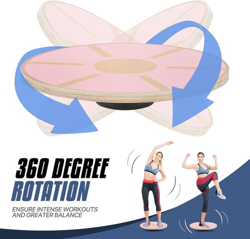 MADOG Wooden Wobble Balance Board - Anti-Skid Sandpaper Core Trainer for Adults | 15.5" Home Gym Stability