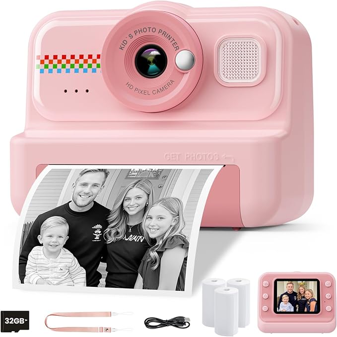 HiMont Kids Camera Instant Print, 1080P HD Instant Print Camera