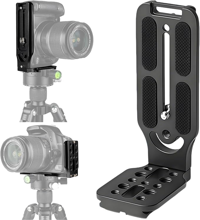 DSLR Camera L Bracket with 1/4" & 3/8" Screw Hole, Vertical Horizontal