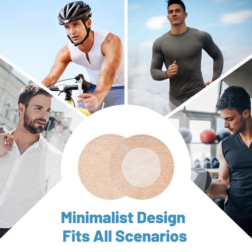 frolusian Nipple Covers for Men 100Pcs (25 Pairs White & 25 Pairs Skin Tone) | Ultra-Thin Anti-Chafing for Running, Marathon & Gym | Strong Adhesive, Invisible Underwear | No Rubbing, Easy to Remove