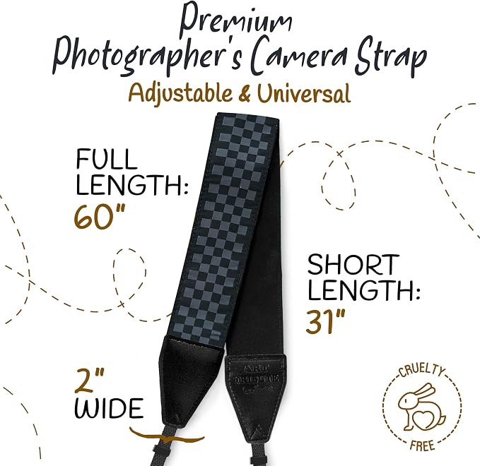 Art Tribute Camera Strap For Photographers Padded Universal Fit Neck Shoulder &