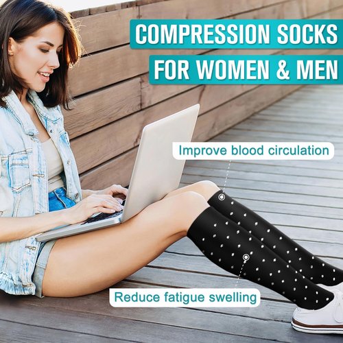 Copper Compression Socks - Ultimate Support for Men & Women | 6 Pairs for Nurses, Running & Recovery