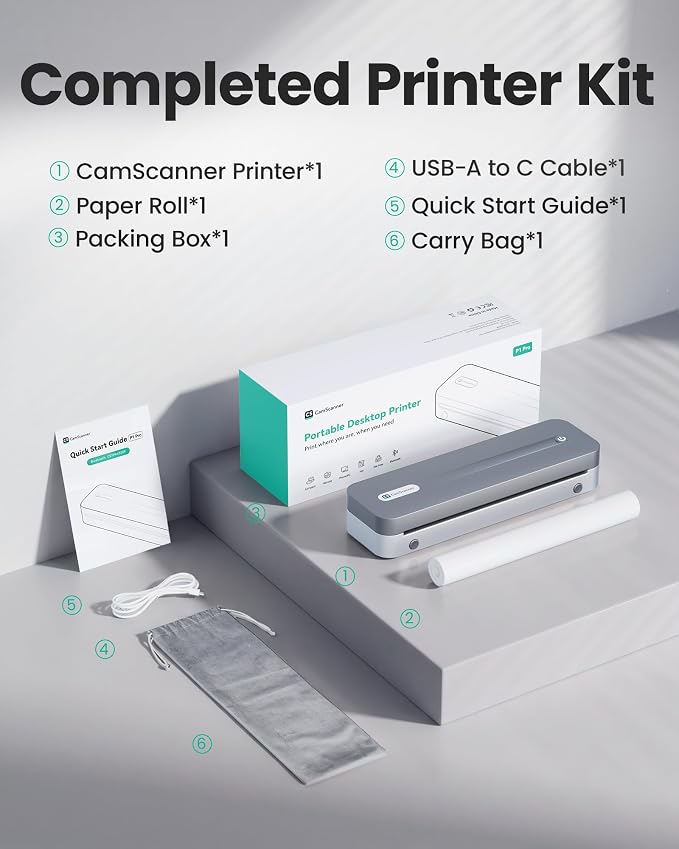 P1 Pro Portable Inkless Printer, 300 DPI Wireless Thermal Printing