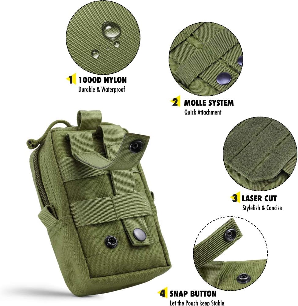 WYNEX Tactical EDC Pouch - Molle Utility Organizer for Gadgets & Phones | Versatile Waist Pack