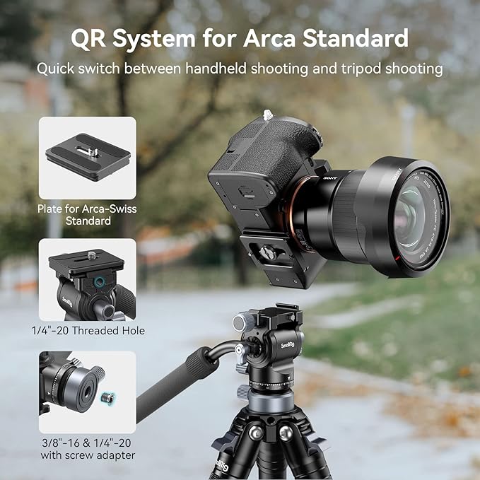 SmallRig Video Head with Leveling Base, Quick Release Plate