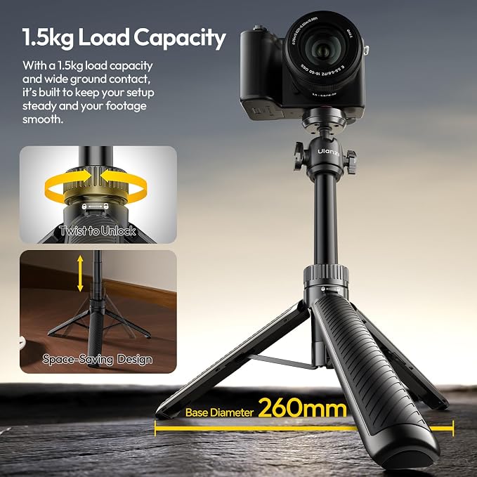 ULANZI MT90 Tripod Stand Vlog Handle Grip