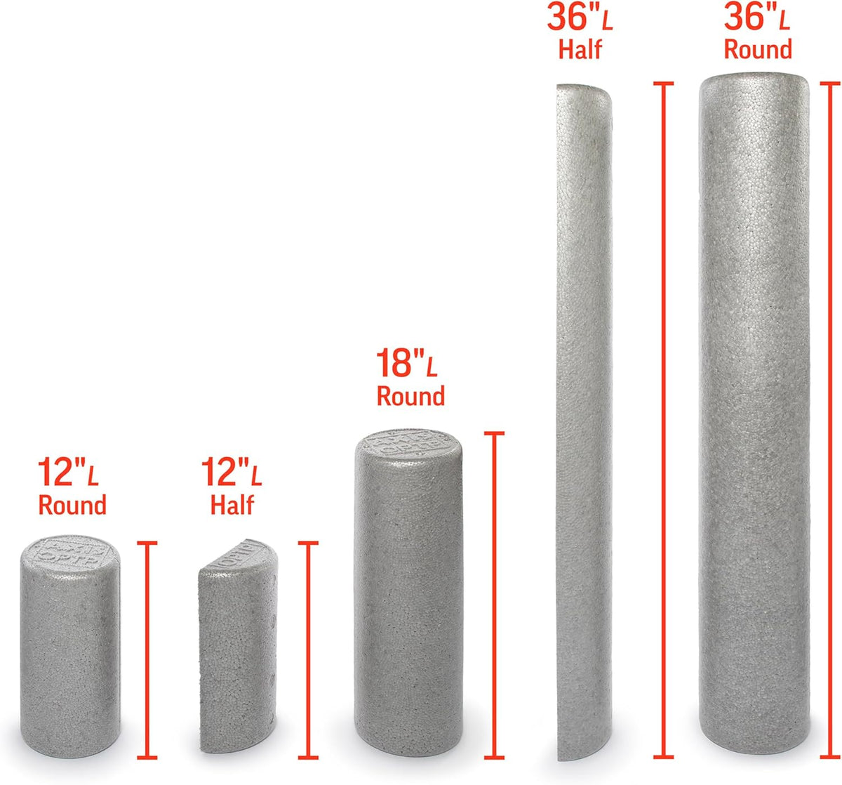 OPTP Silver AXIS Foam Roller - Moderate Density for Myofascial Release | 12" x 3" Half-Round for Therapy & Yoga