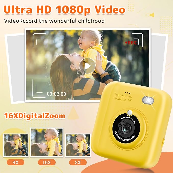 Instant Print Camera for Kids, Christmas Birthday Gifts for Girls Boys