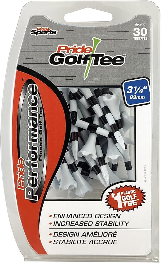 Pride Performance 3-1/4" Striped Golf Tee, 30 Count