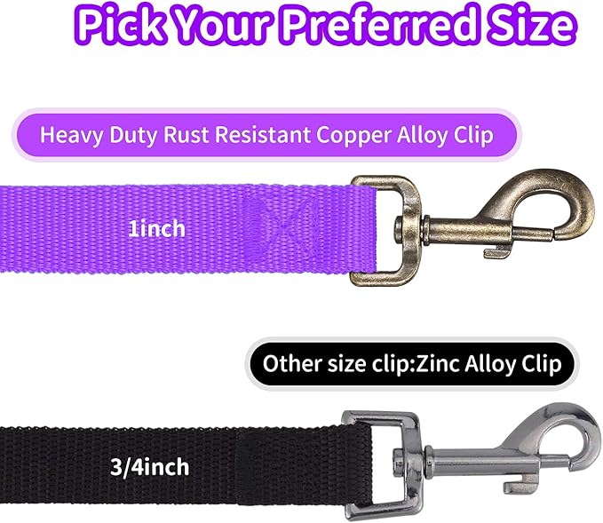 HIKISS Long Dog Leash Obedience Recall Training Agility Lead with Thickening Material for Large Dog - 15ft 20ft 30ft 50ft 100ft Training Leash(Purple 30ft)