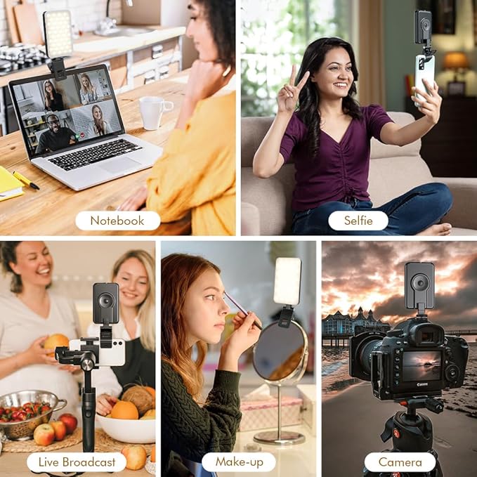 Selfie Light for iPhone, Portable Phone Clip on Light, Rechargeable LED Ring