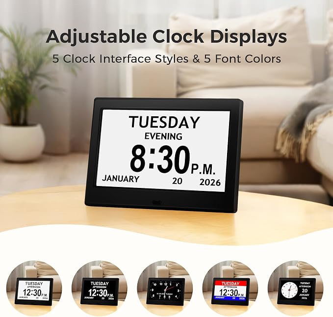 7'' Digital Clock, Dementia Clock