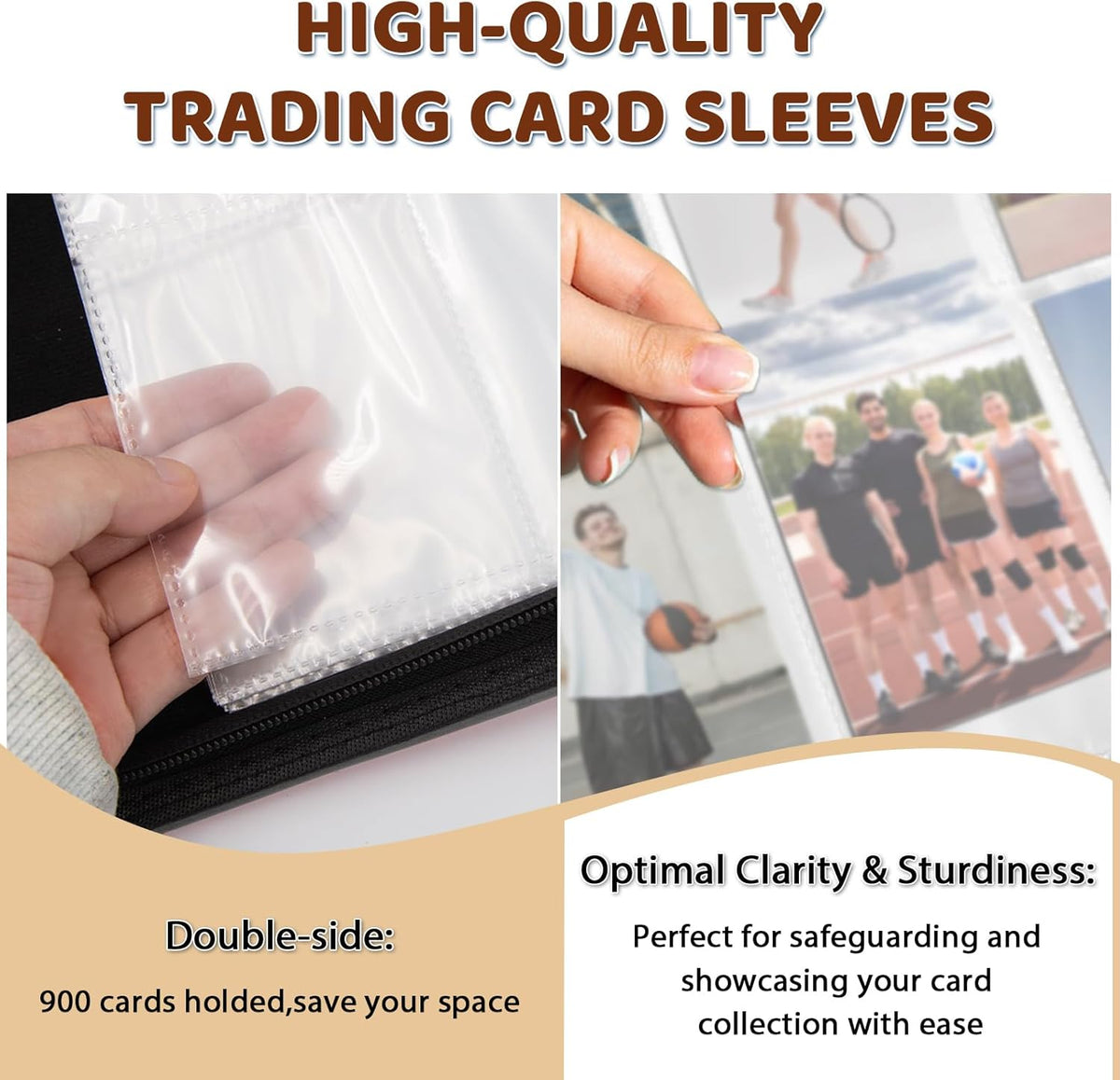 Wazzio 900 Pocket Baseball Card Binder - Durable Trading Card Storage Album with 50 Pages | Perfect Gift for Collectors