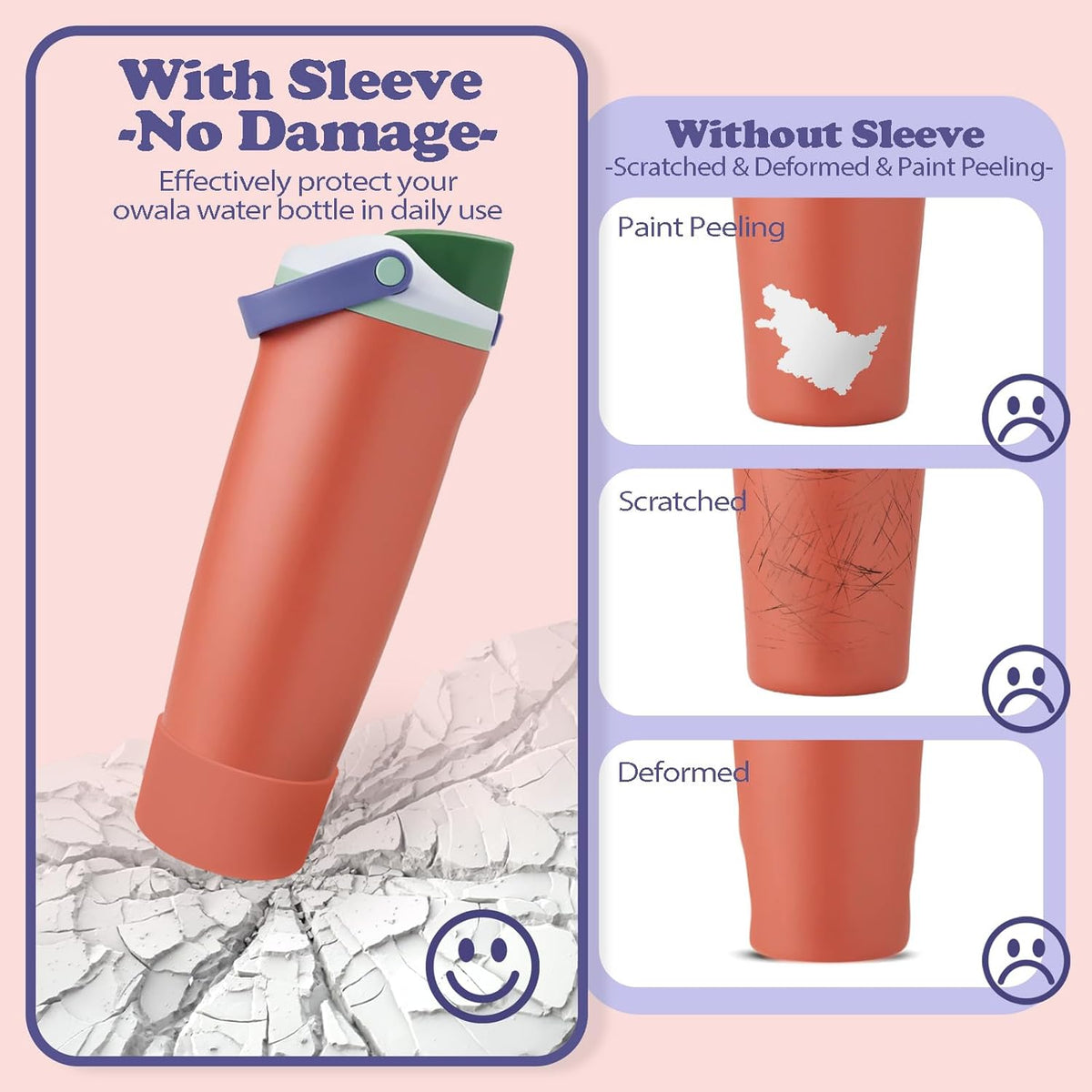 Owala Silicone Boots - Non-Slip, Scratch-Resistant Stability Enhancer for 30oz & 40oz Bottles | Summer Harvest (2PCS)