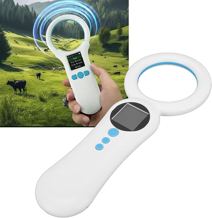 Microchip Scanner, 500 Records Rechargeable Handheld Animal Chip Reader Data Storage Upload to PC Pet Chip ID Scanner for FDX B Chips 134.2kHz 125kHz