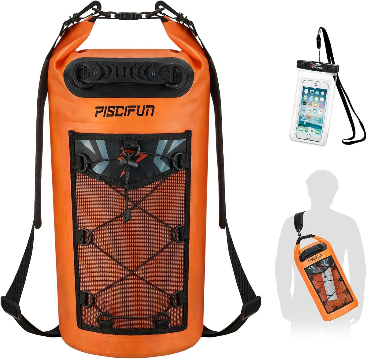 Piscifun Waterproof Dry Bag - Floating Backpack with Phone Case | 10L, 20L, 30L, 40L for Boating & Kayaking
