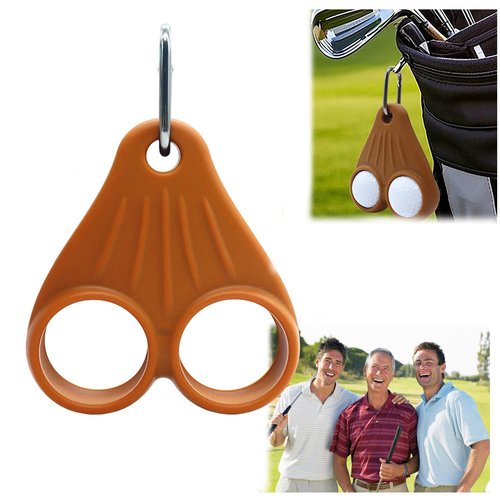 Cowenhey Funny Golf Ball Sac Holder, Silicone Golf Ball Holder Pouch, Portable Golfs Balls Storage Bag Golf Accessories for Men Gifts, Prank Fake Saggy Gift (Brown)