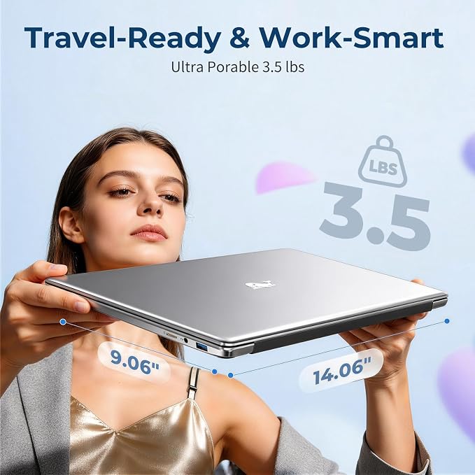 2026 Laptop Computer, 15.6 Inch Windows 11 Pro Laptops with Office 365, 8GB RAM 256GB SSD, Traditional Portable Lap top with Core M3-6Y30 Processor and Built-in Cooling System for Business & Students