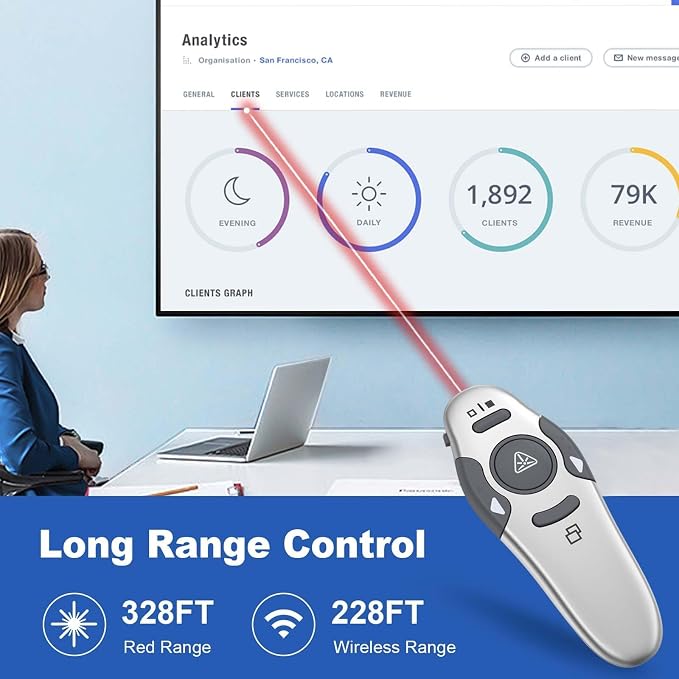 QUI Presentation Clicker Wireless Presenter Remote Clicker