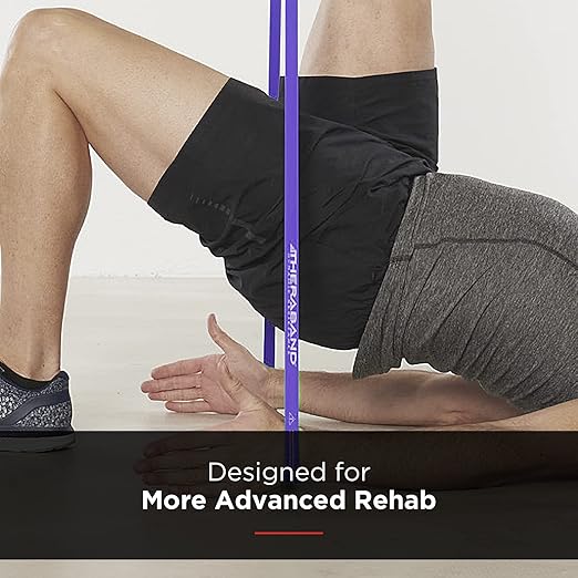 THERABAND High Resistance Band, Elastic Super Bands for Improving Flexibility, Injury Rehab, & Full Body Workouts, Heavy Duty Stretch Bands for Powerlifting, X-Heavy, Purple, 50 lbs. Resistance
