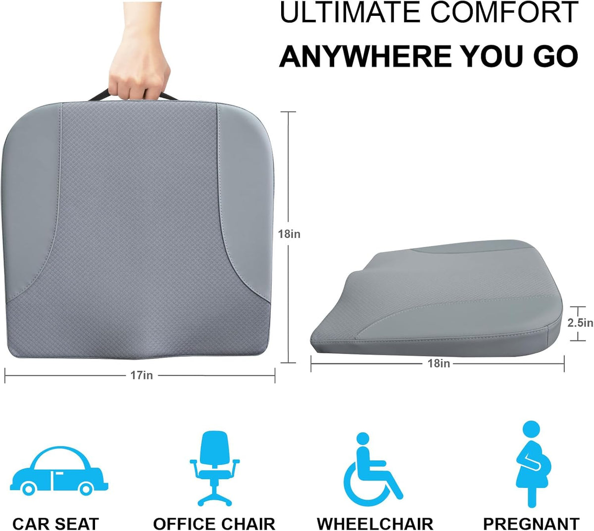 Allaboutsla Car Seat Cushion, Car Seat Cushions for Long Driving