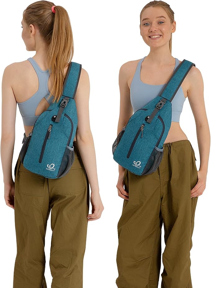 WATERFLY Crossbody Sling Backpack Sling Bag Travel Hiking Chest Bags Daypack