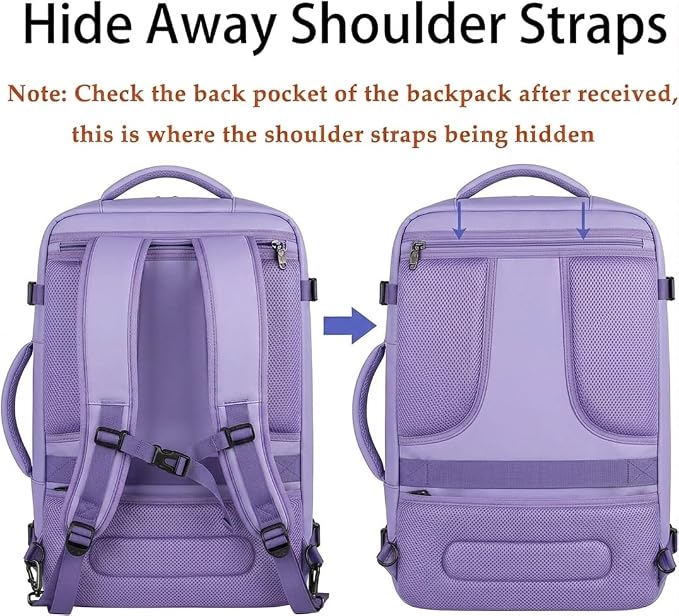 MATEIN Purple Travel Backpack, Large Capacity Carry on Backpack