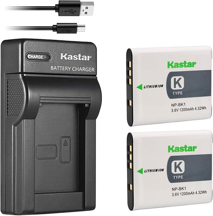 Kastar Slim USB Charger for Sony NP-BK1 & Cybershot DSC-W180 to W980, Webbie