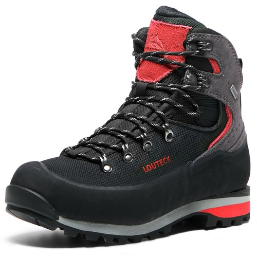 LOUTECK Men's Hiking Boots – Durable and Comfortable Men's Climbing Boots for Rugged Outdoor Adventures, Perfect for Hiking, and Climbing (Black Red, Adult, Men, 11, Numeric, US Footwear Size System, Wide)