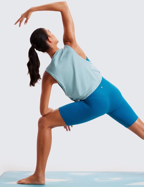 CRZ YOGA Pima Cotton Tank Tops for Women - Loose Crop Sleeveless Workout Shirt | Athletic Gym Wear