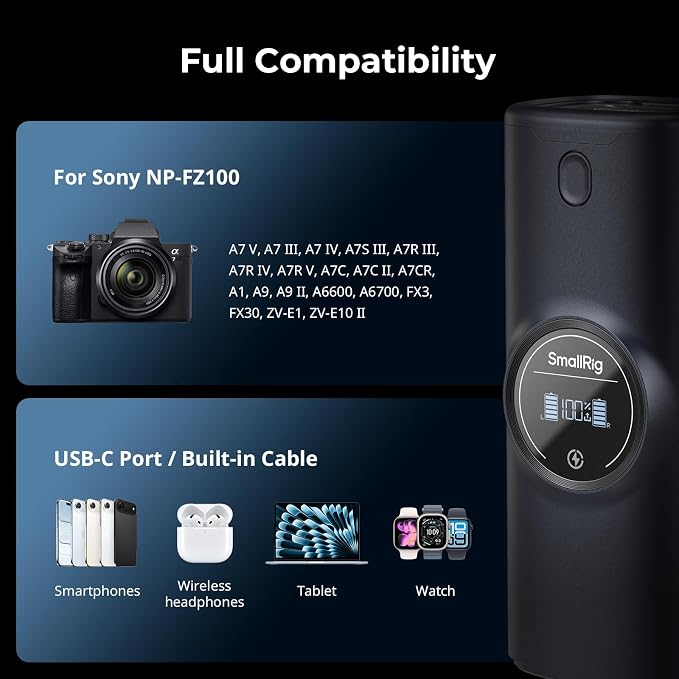 SMALLRIG NP-FZ100 Power Camera Battery Charger