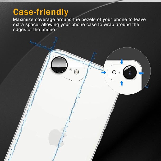 3 Pack Camera Lens Protector for iPhone 17e, Tempered Glass, Anti-Fingerprint