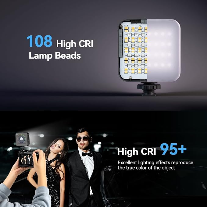 SmallRig P108 RGB Video Light, Portable LED Camera Lights 360° Full Color