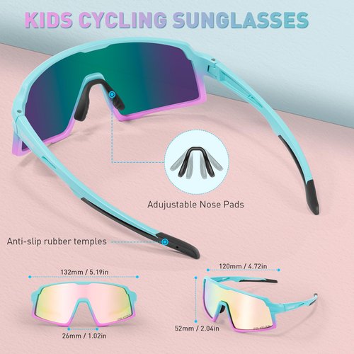 KAPVOE Kids Polarized Sunglasses Youth Baseball Sunglasses for Boys Girls UV400 Sports Softball Running Cycling Glasses K251