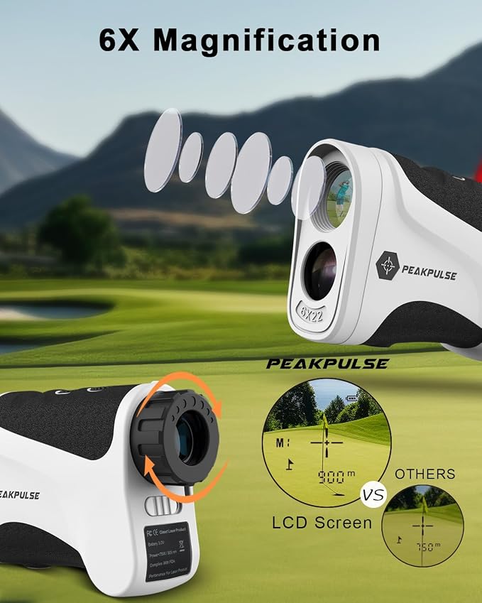 PEAKPULSE Golf Range Finder 650 Yards RangeFinder Golfing High Clarity Display