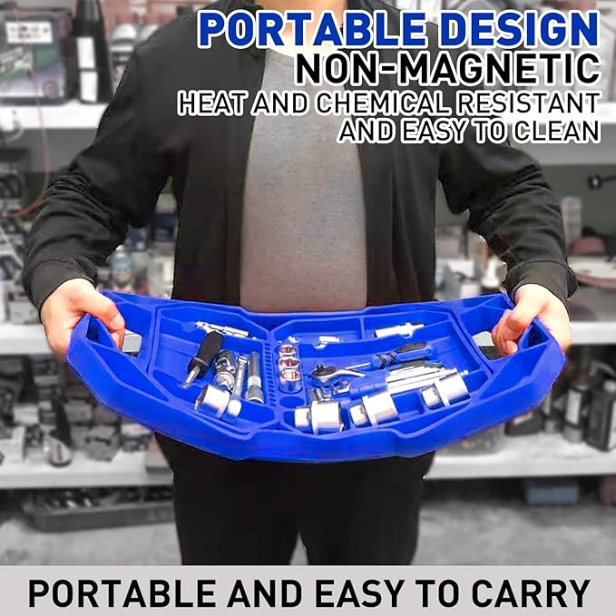 3pcs Large Non-Slip Flexible Silicone Tool Tray, Mechanic Tool Mat, Tool Organizer, Tool Storage, Tool Holder, Grip Mats, No Magnets, Christmas Day Gift for Men, Father’s Day Gift