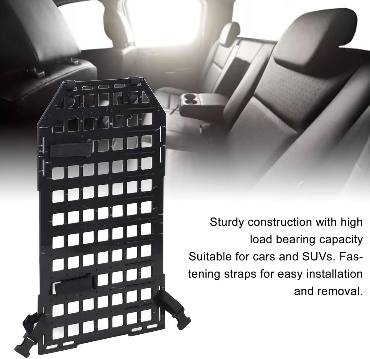 21.65x14.17in Backseat Storage Holder, Backseat Car Organizer Molle Insert Panel with Fastening Straps for Cars SUVs