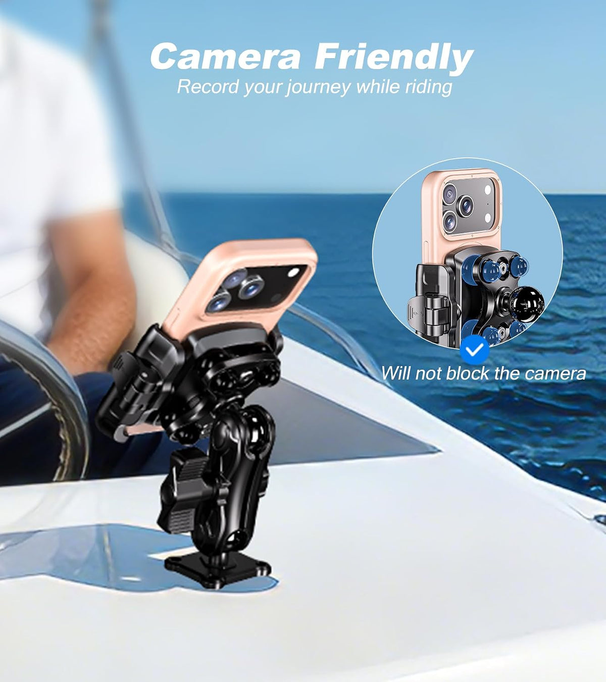 LOKTENWO Phone Mount Holder for Car, Truck, Boat, Quick Lock Shockproof
