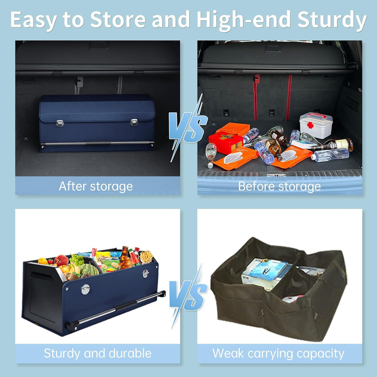 Trunk Organizer for Car with Lid Leather Trunk Organizer Car Organizer