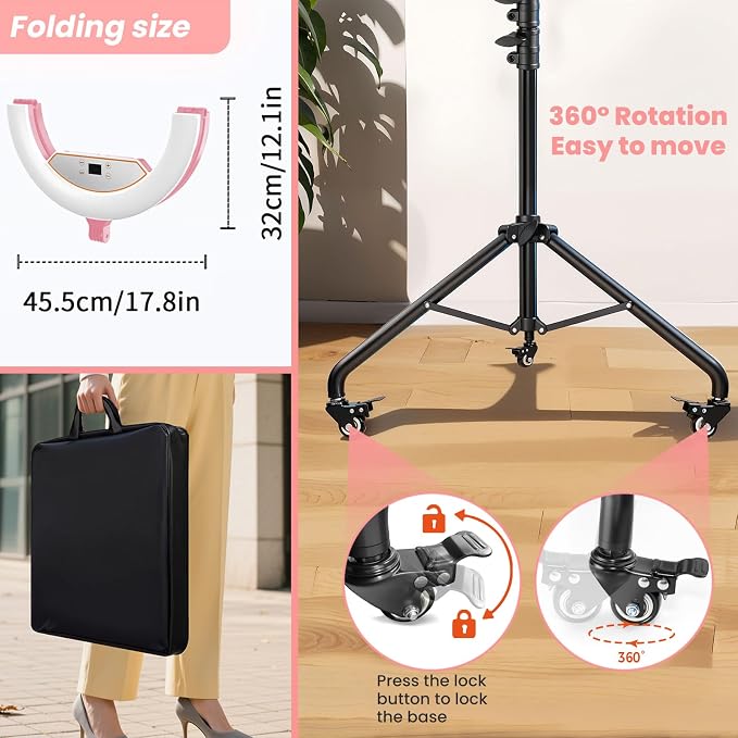 22" Foldable Ring Light with Stand