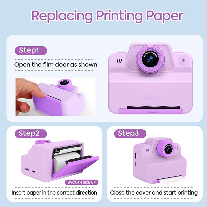 Instant Print Camera for Kids, Toddler Kids Camera Instant Print for 3 4 5 6 7