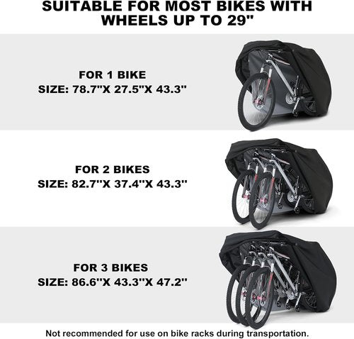 Favoto Waterproof Bike Cover - XXL Outdoor Protection for 2 Bikes | Sun, Rain, Dust & Wind Shield