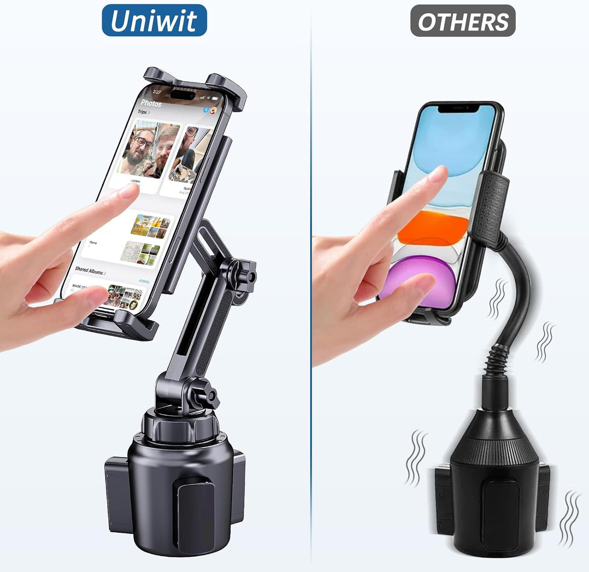 Cup Holder Phone Tablet Mount for Car,Truck,360° Rotatable & Adjustable Arm Compatible with iPad iPhone Samsung Tab Kindle Fire HD Smartphones and Other 4.7-10" Devices