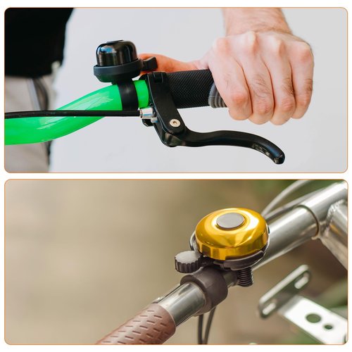 HARFINGTON 2pcs Bike Bell Classic Bicycle Bell with Loud Crisp Clear Sound Bike Ring Bell Aluminum Bike Accessories for Adults Children Road Mountain Bike, Red