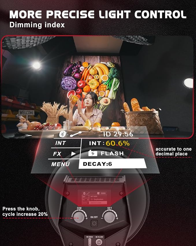 IFOOTAGE LED Video Light SL1 60DN, 5600K Daylight Photography Lighting